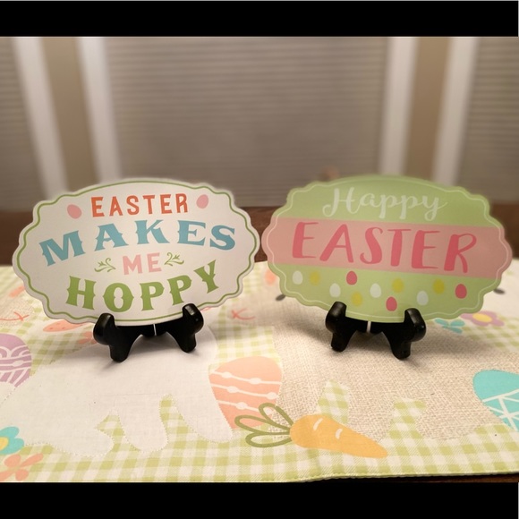 Happy Easter Hanging Wall Decor Signs Set of 2, Easter Makes Me Hoppy - Picture 3 of 16